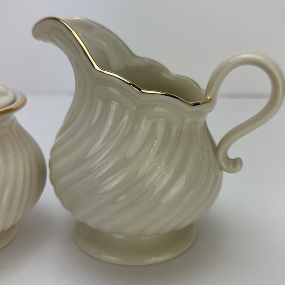 Lenox House Warming Collection Sugar Bowl With Lid and Creamer Set Ivory… - Picture 3 of 15